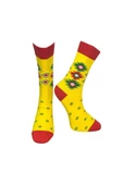Me-vo Tekli Sarı Renkli Erkek Esnek Nem Alabilen Pamuklu Etnik Desenli Soket Çorap thumbnail 1