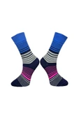 Me-vo Tekli Lacivert Renkli Erkek Esnek Nem Alabilen Pamuklu Çizgili Soket Çorap thumbnail 2