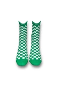 Me-vo Tekli Yeşil Renkli Bay/Bayan Unisex Esnek Nem Alabilen Pamuklu Dama Desenli Soket Çorap thumbnail 3