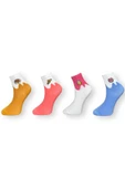Me-vo  4'lü Çok Renkli Bay/Bayan Unisex Esnek Nem Alabilen Pamuklu Desenli Soket Çoraplar thumbnail 1