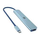 Vcom CUE18 Mavi Type-C To Hdmi(4K@30Hz)+Usb3.0+Usb-A2.0+SD2.0+TF2.0+Pd 3.0 100W Çoklayıcı - 1