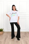 Kadın Büyük Beden Free Spirit Baskılı T-Shirt 1576-23 - 10