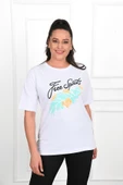 Kadın Büyük Beden Free Spirit Baskılı T-Shirt 1576-23 - 11