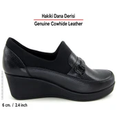 Erkan Saçmacı Catherine Siyah Hakiki Dana Derisi Dolgu Topuklu Streç Günlük Ayakkabı thumbnail 2