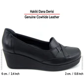 Erkan Saçmacı Shay Siyah Hakiki Dana Derisi Çapraz Bant Detaylı Dolgu Topuklu Günlük Ayakkabı thumbnail 2