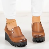 Erkan Saçmacı Gloria Taba Hakiki Deri Dolgu Topuklu Günlük Ayakkabı thumbnail 4