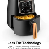 Karaca Air Pro Cook XL 2in1 Airfryer 4 lt Konuşan Yağsız Black Copper Fritöz - 7