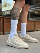 BA0375 Özel Örme Triko Tarz Krem Renk Spor Ayakkabı thumbnail 3