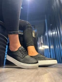 Fitilli Desenli Günlük Ayakkabı 076 Siyah (Beyaz Taban) thumbnail 4