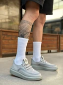 BA0375 Özel Örme Triko Tarz Gri Renk Spor Ayakkabı thumbnail 3