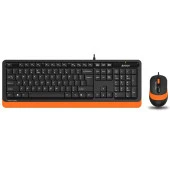 A4 TECH F1010 USB Q Trk Optic Mouse Siyah/Turuncu Standart Klavye - Mouse Set - 1