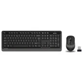 A4 TECH FG1010 Kablosuz Q Trk Optic Mouse Siyah/Gri Multimedya Klavye - Mouse Set - 1