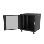 AGER 16U 600x600mm Dikili Tip Siyah Kabinet Agena AG-AN16U6060S1 Cam Kapak - 2