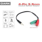 DARK DK-CB-AUC01 1x erkek Stereo 2x dişi Ses Ara Kablosu - 1
