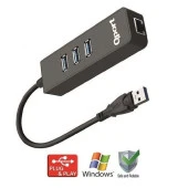 QPORT Q-U3G Gigabit 1port USB 3.0 Ethernet,3x USB Çoklayıcı - 2