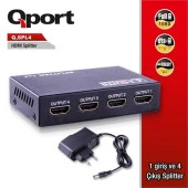 QPORT 4port Q-SPL4 1port HDMI (giriş) 4port HDMI (çıkış) 1920x1080 HDMI Splitter - 1