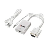 QPORT Q-VH 0.15metre VGA- HDMI Görüntü Adaptörü Beyaz Sesli 1080p - 2