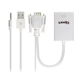 QPORT Q-VH 0.15metre VGA- HDMI Görüntü Adaptörü Beyaz Sesli 1080p - 3