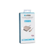 S-LINK SL-USB-C68 0.15metre TYPE-C - HDMI_USB 3.0 Çevirici Adaptör Gold 4K thumbnail 4