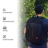 NPO CitylifePlus Smart 16" Siyah Notebook Sırt Çantası Çift Ana Bölmeli - 4
