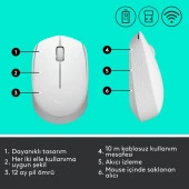 Logıtech M171 Kablosuz Mouse-Beyaz 910-006867 thumbnail 7