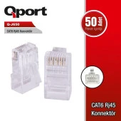 QPORT Cat6 UTP Q-J650 RJ45 50li paket Plastik Konnektör - 1