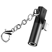 Codegen Apple iPhone Lightning + 3.5mm Stereo Dönüştürücü Çoklayıcı Siyah Adaptör CDG-CNV48 thumbnail 1