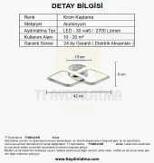 TT Aydınlatma TT405-2-KR  Krom Kaplama 2 li Kare Led Avize - 4