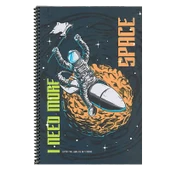 Space Sipiralli Karton Kapak Defter A4 80 Yaprak Çizgili - 1