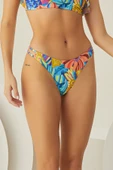 Renkli Fresh Flower Dekolteli Tek Alt Bikini thumbnail 1