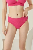 Fuşya Reps Yüksek Bel Tek Alt Bikini thumbnail 1