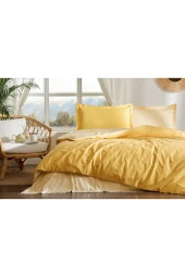 Özdilek Colormix Bal Sarısı Gold Çift Kişilik Ranforce Nevresim Takımı 200 x 220 - 3