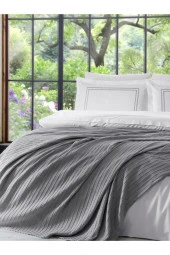 Özdilek 7 Parça Yatak örtülü Çeyizlik Nevresim Takımı ( Gelin Seti ) Natural Breeze Gri 200 x 220 - 1