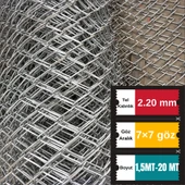 2.20mm Kalınlık 7x7 Göz (1,5mt -20mt ) Galvanizli Helezon Bahçe Çit Tel Örgü - 1