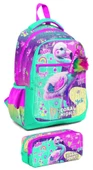 Coral High İlkokul Sırt Çantası ve Kalemlik Seti - Kız Çocuk - Pembe Su Yeşili Flamingo thumbnail 1