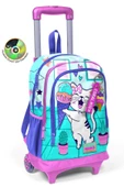 Coral High Işıklı Tekerlekli Turkuaz Pembe Dondurmalı Kedi Çekçek Okul Çantası - Kız Çocuk - 1