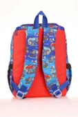 Kaukko Kids Mavi Kırmızı Kamyon Erkek Çocuk Okul Sırt Çantası - Benzersiz Tasarım thumbnail 2