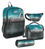 Coral High Erkek Çocuk Turkuaz Gri Batik Desenli İlkokul Okul Çanta Seti ve Bel Çantası thumbnail 1