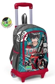 Coral High Işıklı Tekerlekli Gri Nefti Anime Motorsiklet Çekçek Okul Çantası - Erkek Çocuk thumbnail 1