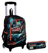 Coral High Siyah Nefti Yarış Arabası Işıklı Tekerlekli Çekçek Çanta ve Kalemlik Seti - Erkek Çocuk - 1