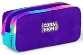 Coral High Kız Çocuk Rainbow Fermuarlı Mor İlkokul ve Ortaokul Sırt Çantası ve Kalemlik Seti - 3