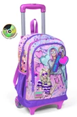 Coral High Işıklı Tekerlekli Pembe Mor Fashion Girl Çekçek Okul Çantası - Kız Çocuk - 1