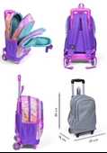 Coral High Işıklı Tekerlekli Pembe Mor Fashion Girl Çekçek Okul Çantası - Kız Çocuk - 2