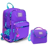Coral High Dört Bölmeli Ortaokul Çantası ve Beslenme Çantası Seti - Mor Leopar - Kız Çocuk - 1