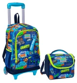 Coral High Saks Grafiti Işıklı Tekerlekli Okul Çantası ve Beslenme Seti - Erkek Çocuk thumbnail 1