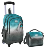 Coral High Turkuaz Gri Batik Işıklı Tekerlekli Okul Çantası ve Beslenme Seti - Erkek Çocuk thumbnail 1