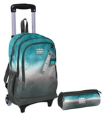Coral High Turkuaz Gri Batik Işıklı Tekerlekli Çekçek Çanta ve Kalemlik Seti - Erkek Çocuk thumbnail 1