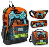 Coral High Turuncu Gamers Üçlü Okul Çantası ve Bel Çantası Seti thumbnail 1