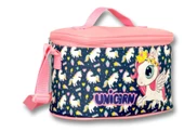 Ümit Çanta Cennec Pembe Lacivert Kız Çocuk Unicorn Baskılı Isı Yalıtımlı Beslenme Çantası - 1