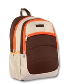 Ümit Çanta Cennec Ortaokul Kolej Lise ve Günlük Sırt Çantası - Kahverengi-Turuncu - Erkek thumbnail 1